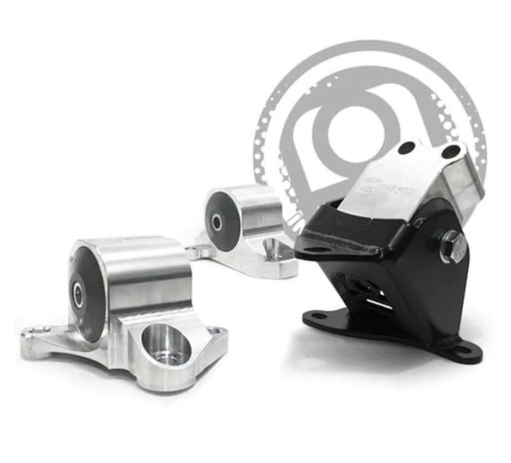 Innovative 96-00 Civic B/D Series Silver Aluminum Mounts 60A Bushings (3 Bolt) - Bull Strap