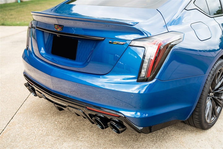 Corsa 2022-2025 Cadillac CT5-V Blackwing 3in. Cat-Back w/ Act. Exh. Dbl. X-Pipe Twin 4.5in. Tips - Bull Strap