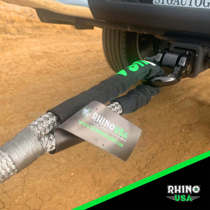 Rhino USA Kinetic Energy Recovery Rope (7/8In X 20Ft) Gray - Bull Strap