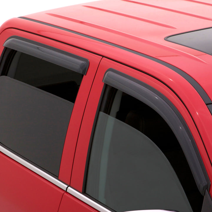 AVS 2019 GMC 1500 Extended Cab Ventvisor Outside Mount Window Deflectors 4pc - Smoke - Bull Strap