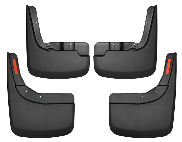 Husky Liners 19-23 Chevrolet Silverado 1500 (Excl. ZR2/TBoss) Front and Rear Mud Guards - Black - Bull Strap