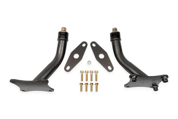 BMR 16-24 Chevrolet Camaro (6th Gen) Motor Mount Kit w/ Solid Bushings - Black Hammertone - Bull Strap