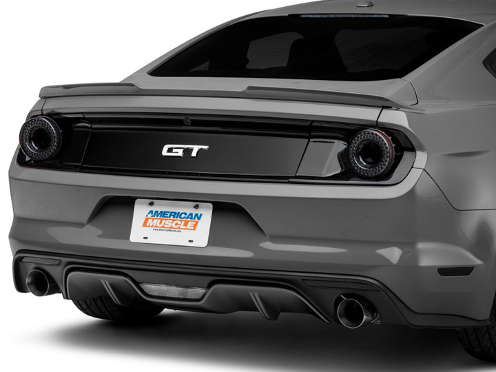 Raxiom 15-22 Ford Mustang Halo LED Tail Lights - Gloss Black Housing (Smoked Lens) - Bull Strap