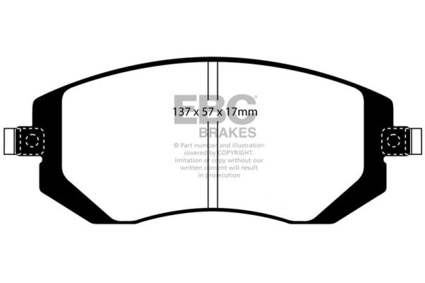 EBC 04-06 Saab 9-2X 2.0 Turbo Redstuff Front Brake Pads - Bull Strap