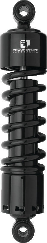 Progressive Harley 412 Series Shocks 14.0in - Black - Bull Strap