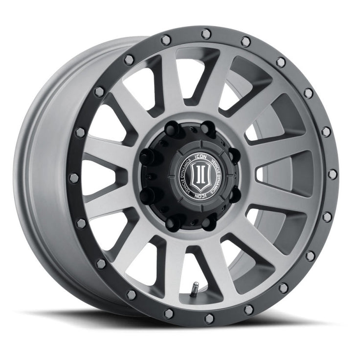 ICON Compression HD 18x9 8x170 6mm Offset 5.25in BS Titanium Wheel - Bull Strap