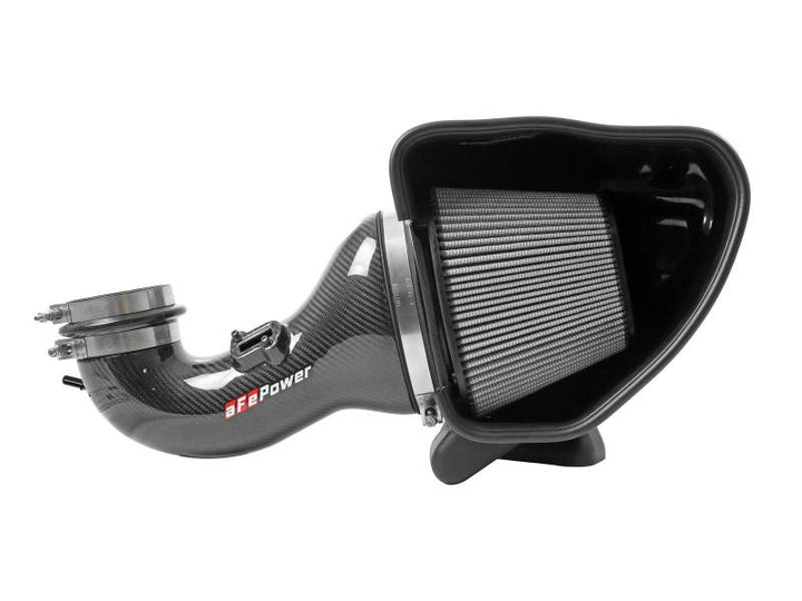 aFe 17-12 Chevrolet Camaro ZL1 (6.2L-V8) Track Series Carbon Fiber CAI System w/ Pro-DRY S Filters - Bull Strap