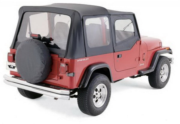 Rampage 1988-1995 Jeep Wrangler(YJ) OEM Replacement Top - Black Denim - Bull Strap