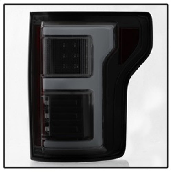 Spyder 15-17 Ford F-150 LED Tail Lights (w/Blind Spot) - Black Smoke (ALT-YD-FF15015BS-LBLED-BSM) - Bull Strap