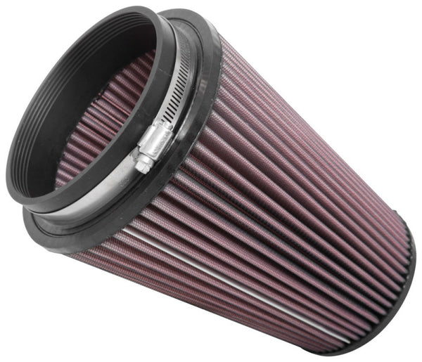 K&N Universal Clamp-On Air Filter 5in FLG / 6-1/2in B / 4-3/8in T / 8-3/4in H - Bull Strap