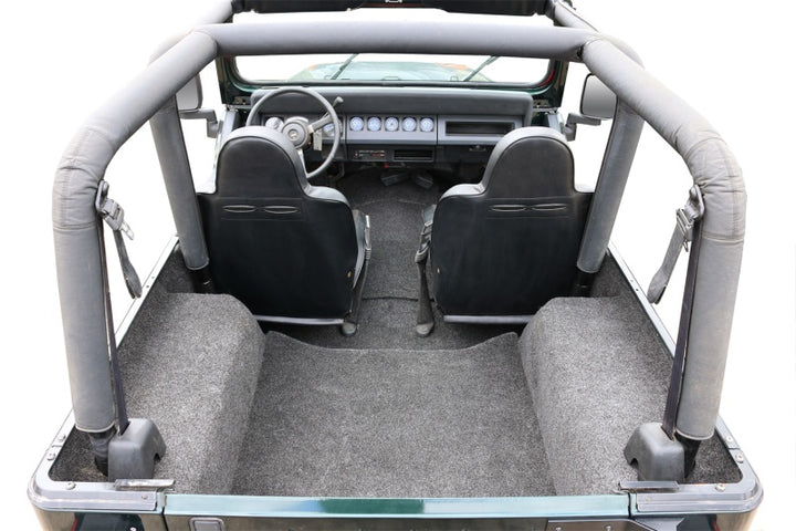 BedRug 87-95 Jeep YJ Rear Kit 4pc Cargo Kit (Incl Tailgate & Cargo Liner) - Bull Strap