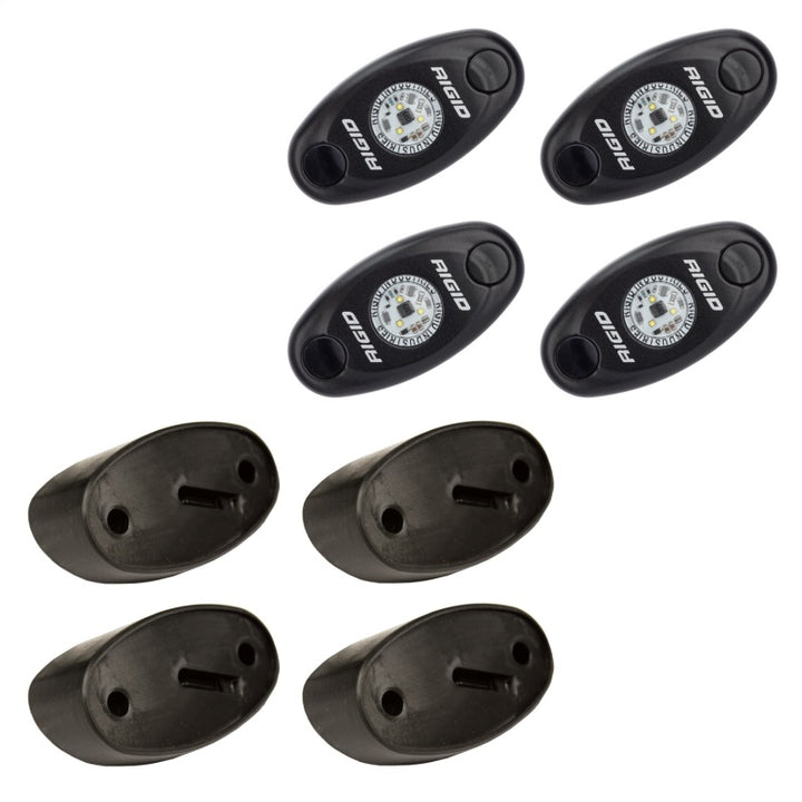 Rigid Industries Rock Light Kit- Blue (4 lights) - Bull Strap