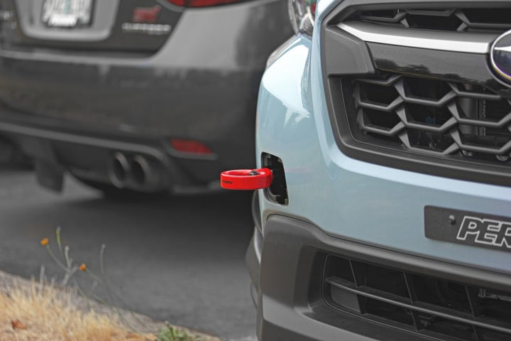PERRIN 22-25 Subaru WRX / 18-23 Crosstrek / 20-25 OBXT / 17-23 Impreza Tow Hook Kit (Front) - Red - Bull Strap