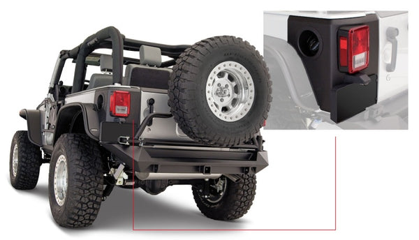 Bushwacker 07-18 Jeep Wrangler Trail Armor Rear Corners - Black - Bull Strap
