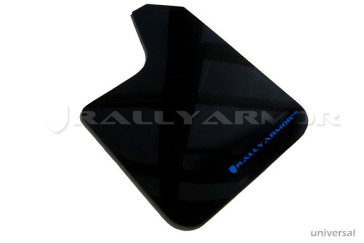 Rally Armor Universal Fit (No Hardware) Black UR Mud Flap w/ Grey Logo - Bull Strap