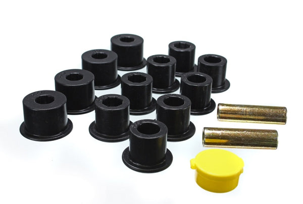 Energy Suspension 6/86-97 Nissan 720 & Hardbody Pickup 2WD Black Rear Leaf Spring Bushing Set - Bull Strap