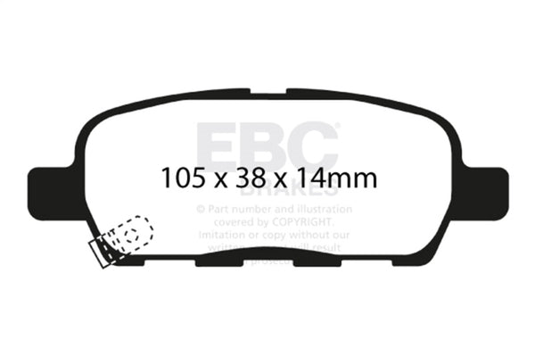 EBC 02 Infiniti G35 3.5 w/o DCS Bluestuff Rear Brake Pads - Bull Strap
