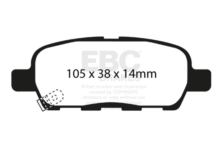 EBC 02 Infiniti G35 3.5 w/o DCS Bluestuff Rear Brake Pads - Bull Strap
