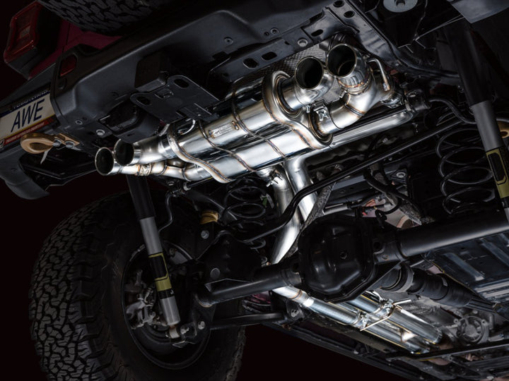 AWE 21+ Wrangler 392 Switchpath Cat-Back Exhaust- Quad BashGuards - Bull Strap
