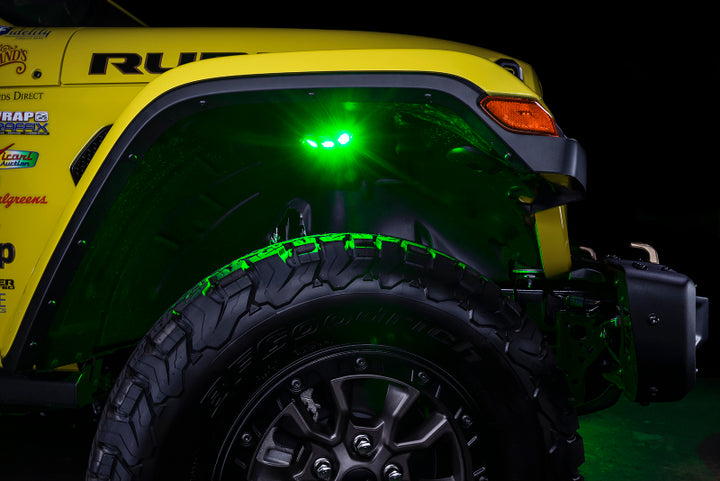 Oracle Underbody  RGB+W Wheel Well Rock Light Kit - 4 PCS - ColorSHIFT - Bull Strap