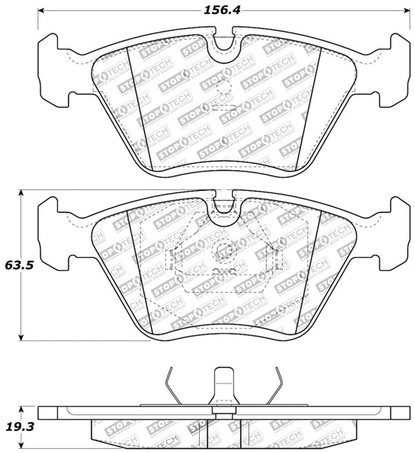 StopTech 95-99 BMW M3 / 01-07 M3 E46 / 89-93 M5 / 98-02 Z3 M series / 93-95 530 Front Brake Pads - Bull Strap