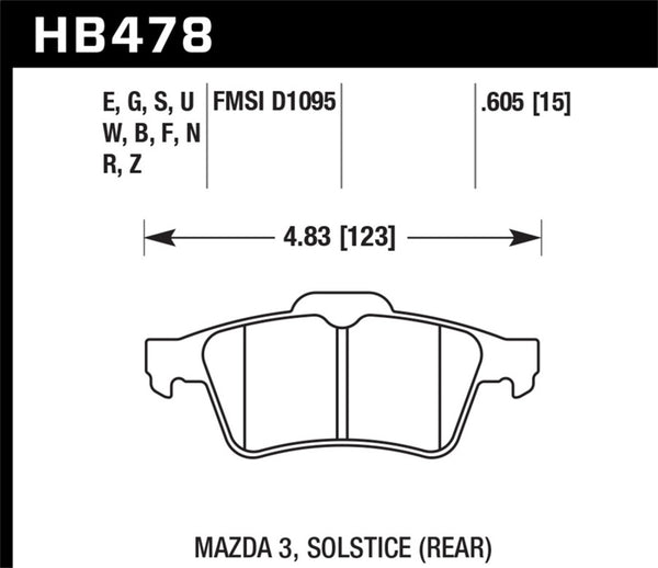 Hawk 13-14 Ford Focus ST / Mazda/ Volvo HPS Street Rear Brake Pads - Bull Strap