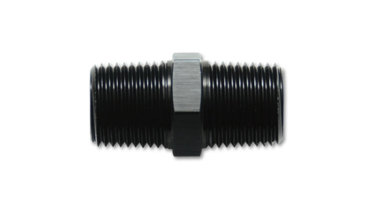 Vibrant 1/8in NPT x 1/8in NPT Straight Union Pipe Adapter Fitting - Aluminum - Bull Strap