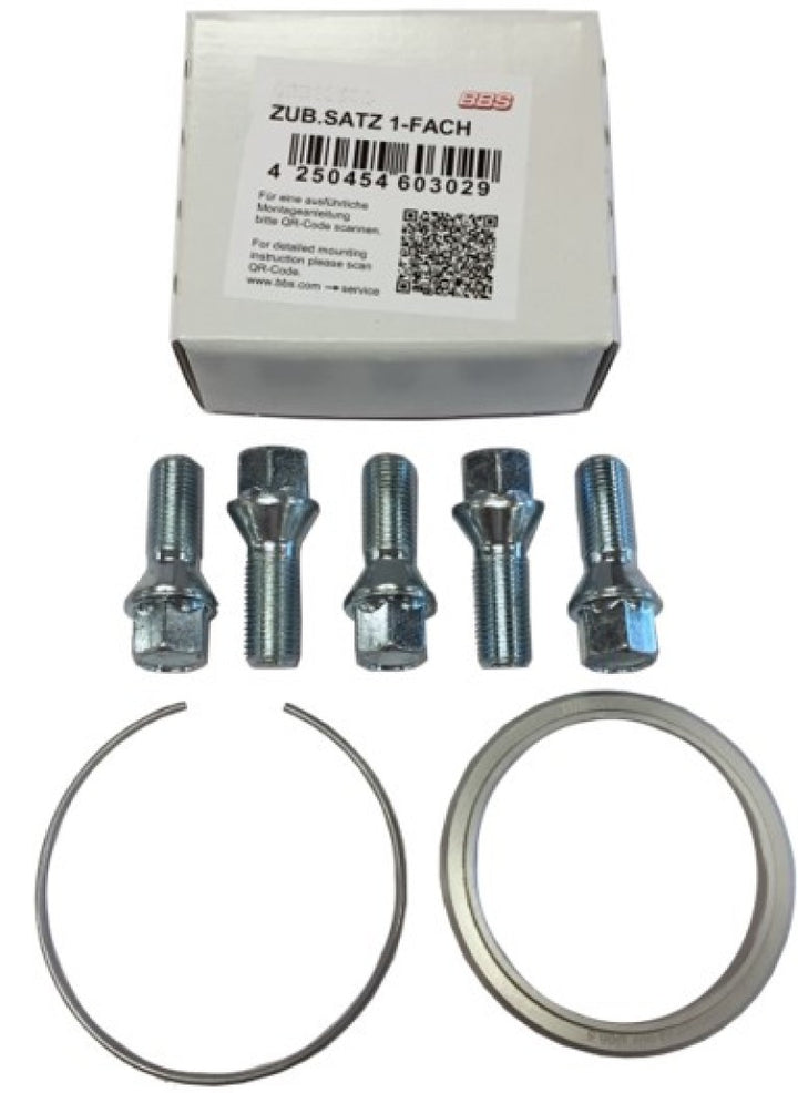 BBS PFS KIT - Audi / VW - Includes 82mm OD - 57mm ID Ring / 82mm Clip / Lug Bolts - Bull Strap