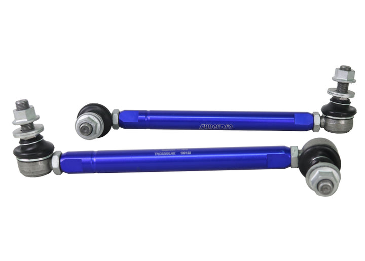 SuperPro 2001 Toyota Highlander Limited Front HD Adjustable End Link Set (12mm Studs 254mm-305mm) - Bull Strap