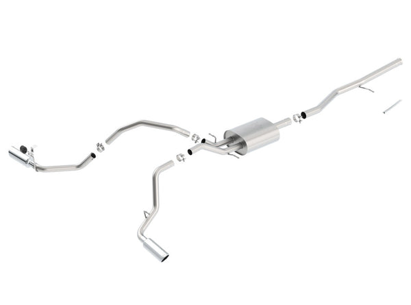 Borla 14 Chev/GMC Silverado/Sierra 1500 CC/SB C/B ATAK 3.5x2.25in Singl Rnd Rlld AnglCt Splt Sd - Bull Strap