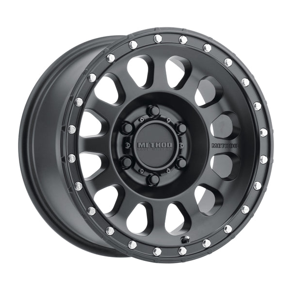 Method MR315 17x8.5 0mm Offset 6x135 87mm CB Matte Black Wheel - Bull Strap