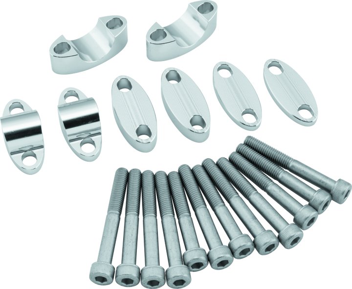 BikeMaster Aluminum Handlebar Risers 1-1/8in - Silver - Bull Strap