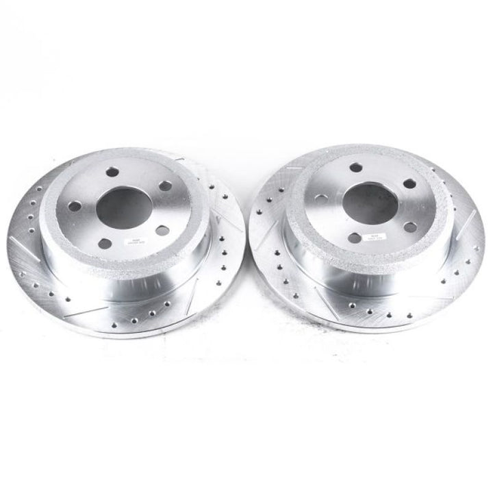 Power Stop 07-17 Jeep Wrangler Rear Evolution Drilled & Slotted Rotors - Pair - Bull Strap