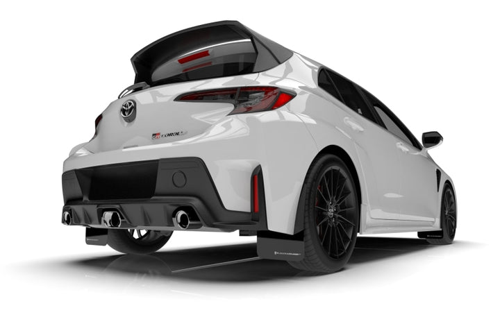 Rally Armor 23-25 Toyota GR Corolla Black Mud Flap w/Light Blue Logo - Bull Strap