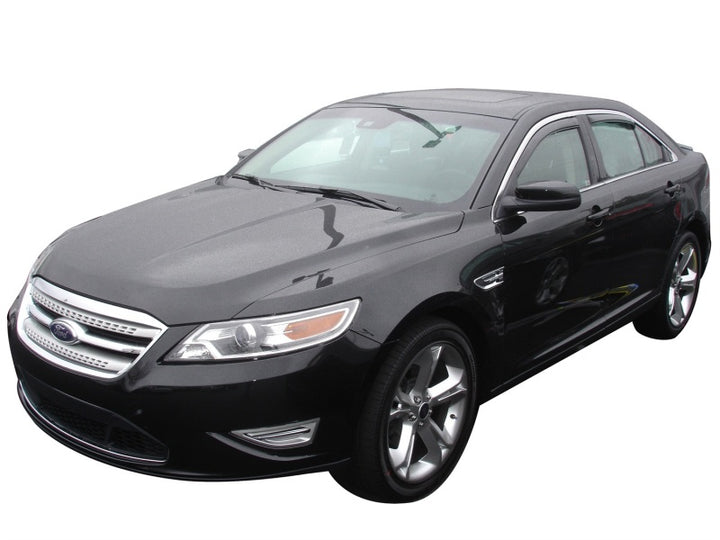 AVS 10-18 Ford Taurus Ventvisor In-Channel Front & Rear Window Deflectors 4pc - Smoke - Bull Strap