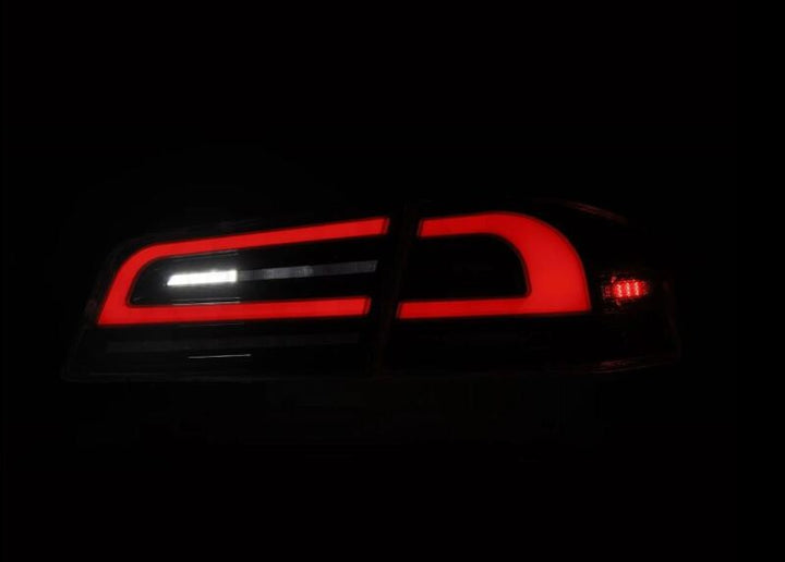 AlphaRex 12-21 Tesla Model S LUXX-Series LED Tail Lights - Black/Red - Bull Strap