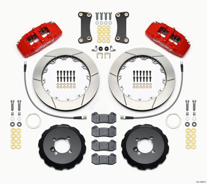 Wilwood Dynapro 6 Front Hat Kit 12.88in Red 2002-Up Mini Cooper w/ Lines - Bull Strap