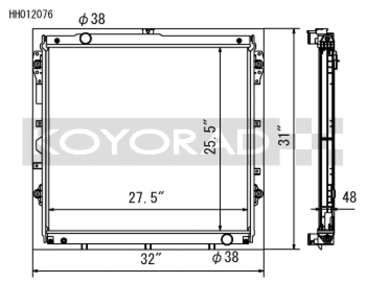 Koyo Toyota 10-13 Tundra 4.6L/07-13 Tundra 5.7L V8 (AT) Racing Radiator *Requires SK-C13* - Bull Strap