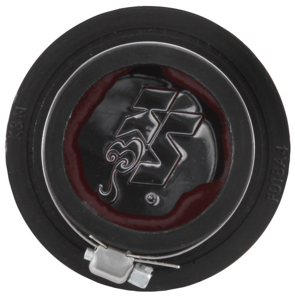 K&N 1.75in Flange ID x 3in OD x 2.5in H Chrome Finish Rubber Base Crankcase Vent Filter - Bull Strap