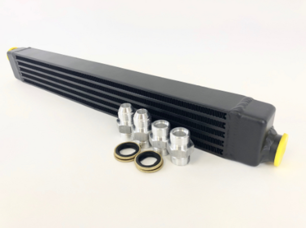 CSF 82-94 BMW 3 Series (E30) High Performance Oil Cooler w/-10AN Male & OEM Fittings - Bull Strap