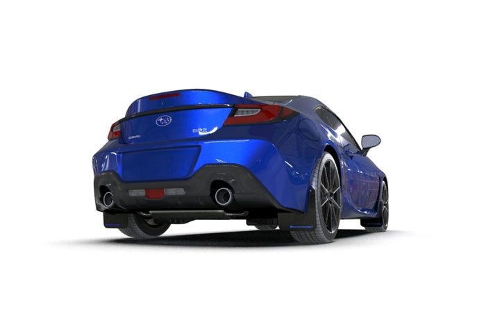 Rally Armor 22-25 Subaru BRZ / Toyota GR86 Black UR Mud Flap w/Blue Logo - Bull Strap