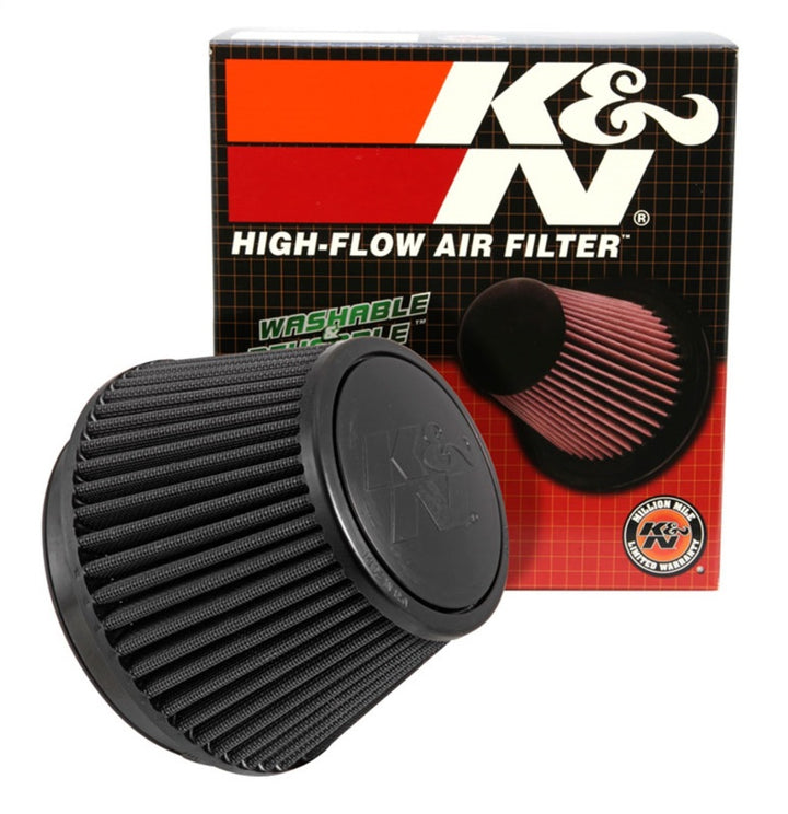 K&N Universal Rubber Filter Round Tapered 6in Flange ID x 7.5in Base OD x 5.25in Top OD x 6.75in H - Bull Strap