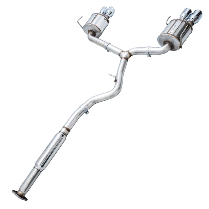 AWE Tuning Subaru STI VA / WRX GV / STI GV Sedan Touring Edition Exhaust - Chrome Silver Tip (102mm) - Bull Strap