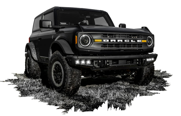 ORACLE Lighting 21-22 Ford Bronco Triple LED Fog Light Kit for Steel Bumper - White - Bull Strap