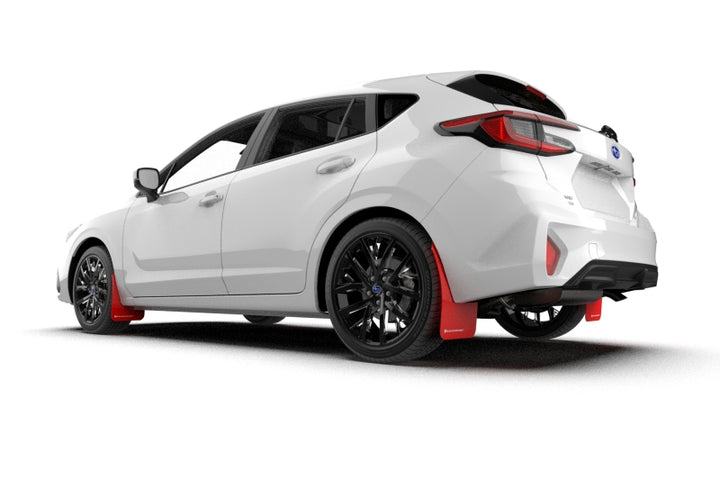 Rally Armor 24-25 Subaru Impreza Black UR Mud Flap w/ Red Logo - Bull Strap