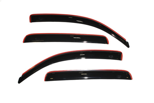 AVS 05-15 Toyota Tacoma Double Cab Ventvisor In-Channel Front & Rear Window Deflectors 4pc - Smoke - Bull Strap
