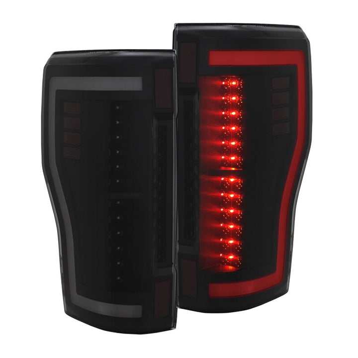 ANZO 2017+ Ford F-250 LED Taillights - Black/Smoke - Bull Strap
