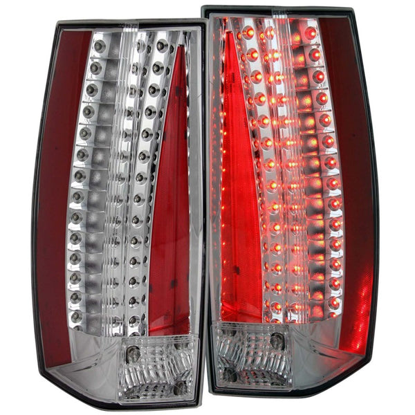 ANZO 2007-2011 Cadillac Escalade LED Taillights Chrome - Bull Strap