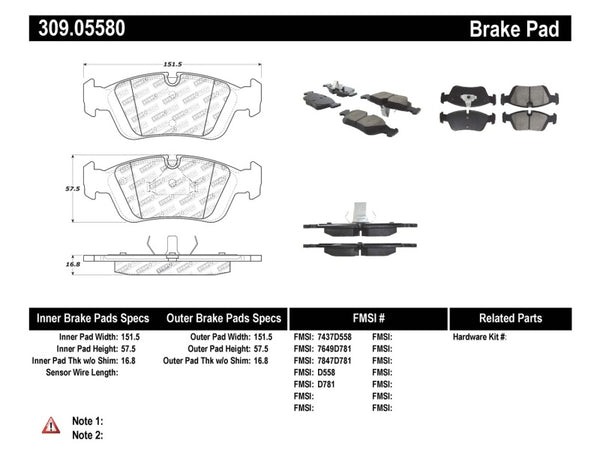 StopTech 96-02 BMW Z3 / 03-08 Z4 / 97-00 323 / 10/90-99 325/328 (E30/E36) Front Brake Pads - Bull Strap