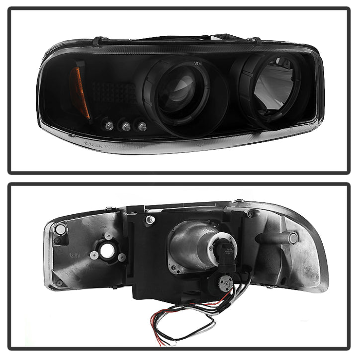 Spyder GMC Sierra 1500/2500 99-06 Projector Headlights LED Halo LED Blk Smke PRO-YD-CDE00-HL-BSM - Bull Strap